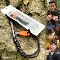 Ferro Rod Fire Starter Survival Kit, Flint and Steel Striker, 4 x 3/8 in |