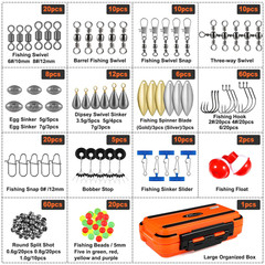 PLUSINNO Fishing Gear 6.3″ x 3.7″ x 1.8″, 253pcs Accessories Kit