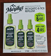 3 Murphy’s Naturals Lemon Eucalyptus Oil Mosquito & Tick Repellent Sprays NEW
