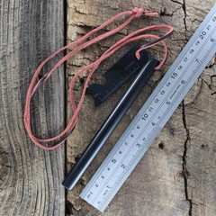 SlicKnives Ferro Rod – Large 6″ x 1/2″ w/ Leather Lanyard and Steel Striker