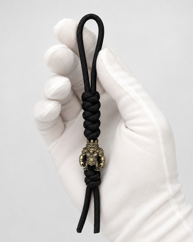 King Gorilla Lanyard Bead Paracord Knife Charm EDC Brass Color