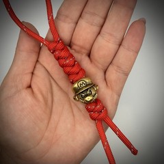 Mario Brass Bead w/ 550 Paracord EDC Knife Lanyard Zipper Pull Handmade