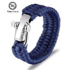 Men’s Outdoor Camping Survival Parachute Rope Paracord Bracelet Stainless Steel