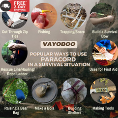 VAYOBOO Paracord Bracelet – Tactical Survival Bracelet for Men with Bronze USA F