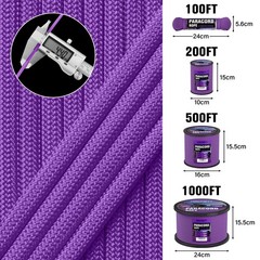 1200 Paracord Rope – 4.4mm 14 Strand Nylon Parachute Spool para Cord Lanyard …