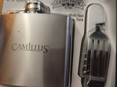 Camillus Survival gear 2 multi tools spoon, fork, knife, flask, cup, can opener