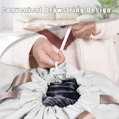 Sanlykate Large Canvas Cotton Laundry Bag with Drawstring & Handles, Heavy Duty