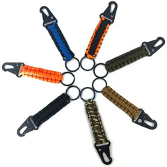 Tactical 550 Paracord Keychain with HK Clip EDC Keyfob Rugged Key Lanyard by JQT