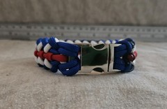 Sanctified Covenant 550 paracord bracelet. Red white and blue. 9.5 in long