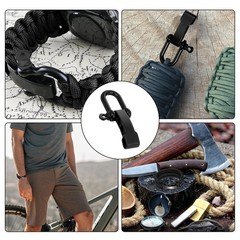 4 PCS Paracord Bracelet Shackle Buckle, Black Durable Paracord Bracelet Zinc …