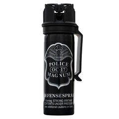 2 POLICE MAGNUM Pepper Spray 3oz Flip Top Fogger Belt Clip Self Defense Security