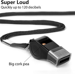 Whistle with Lanyard and Mouth Grip, Super Loud Sports Whistles, Perfect for Coa