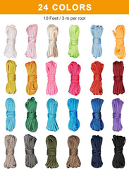 24 Pieces 10 Feet Paracord Cord 550 Multifunction Paracord Bracelet Rope Craftin