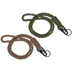 21.7 inch paracord neck lanyard keychain, 2pcs outdoor, brown green
