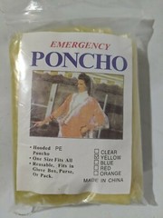 New – Yellow Emergency Poncho – One Size Fits All