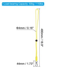 19″ Paracord Lanyard Clasp Necklace Badge Holder Strap Keychain Cord Yellow