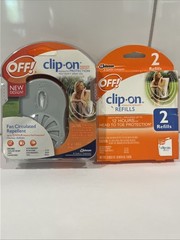 OFF! CLIP ON Mosquito Repellent FAN unit 12 hours protection + REFILL New NOS