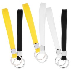 6Pcs Durable Silicone Key Extension Wristbands Assorted Colors Car Keychains