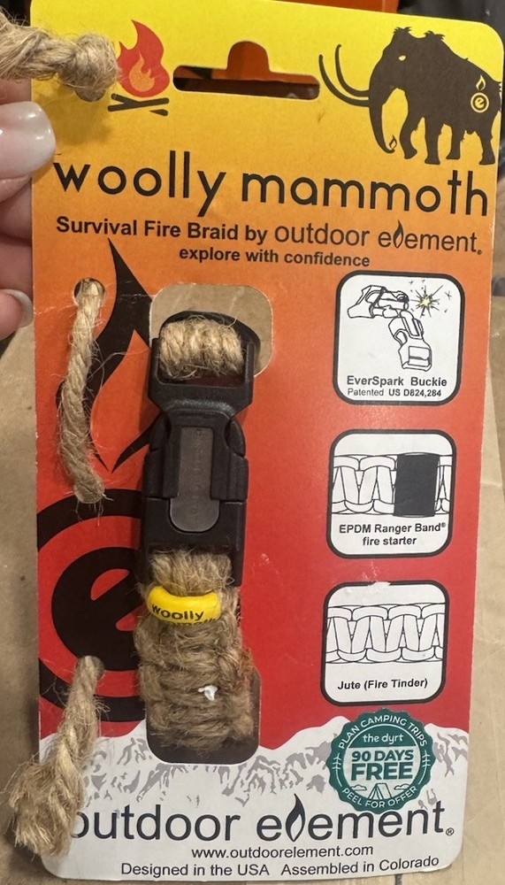 Outdoor Element Kodiak Survival Bracelet Woolly KSBRS Sz Large