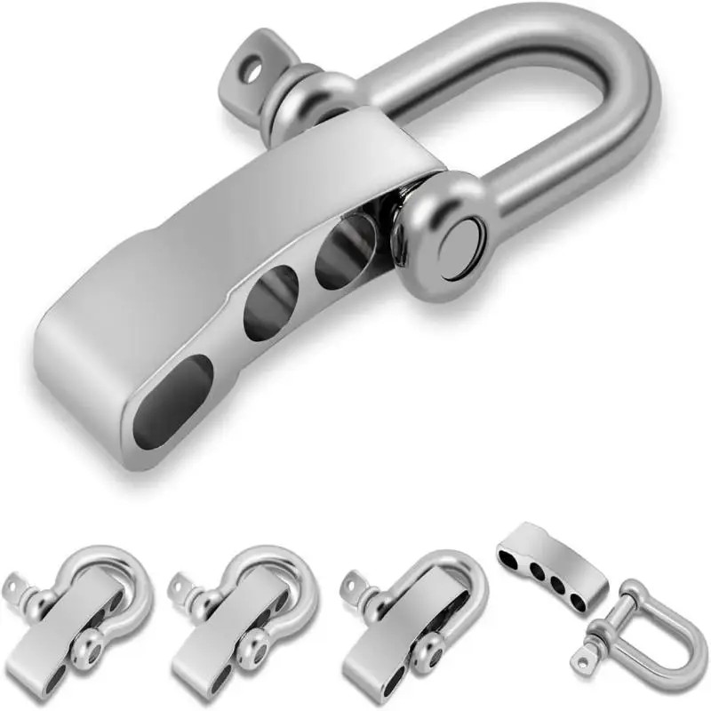Paracord Buckles 4pcs Metal D Shackle U Shape Anchor Clasp Bracelet Strap Clip