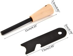 Ferrocerium Rod 5″ Fire Starter w/ Handle and Steel Scraper Flint Striker