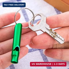 50 Pieces Emergency Whistle with Keychain Aluminum Whistle Survival Whistle ….