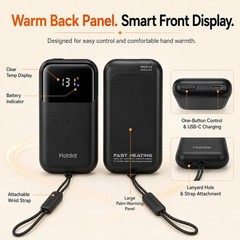 Rechargeable Hand Warmers 2 Pack, Electric Pocket 2Pack, Matte Black