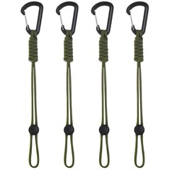 4-Pack Paracord Keychain with Clip [Green] for Hiking