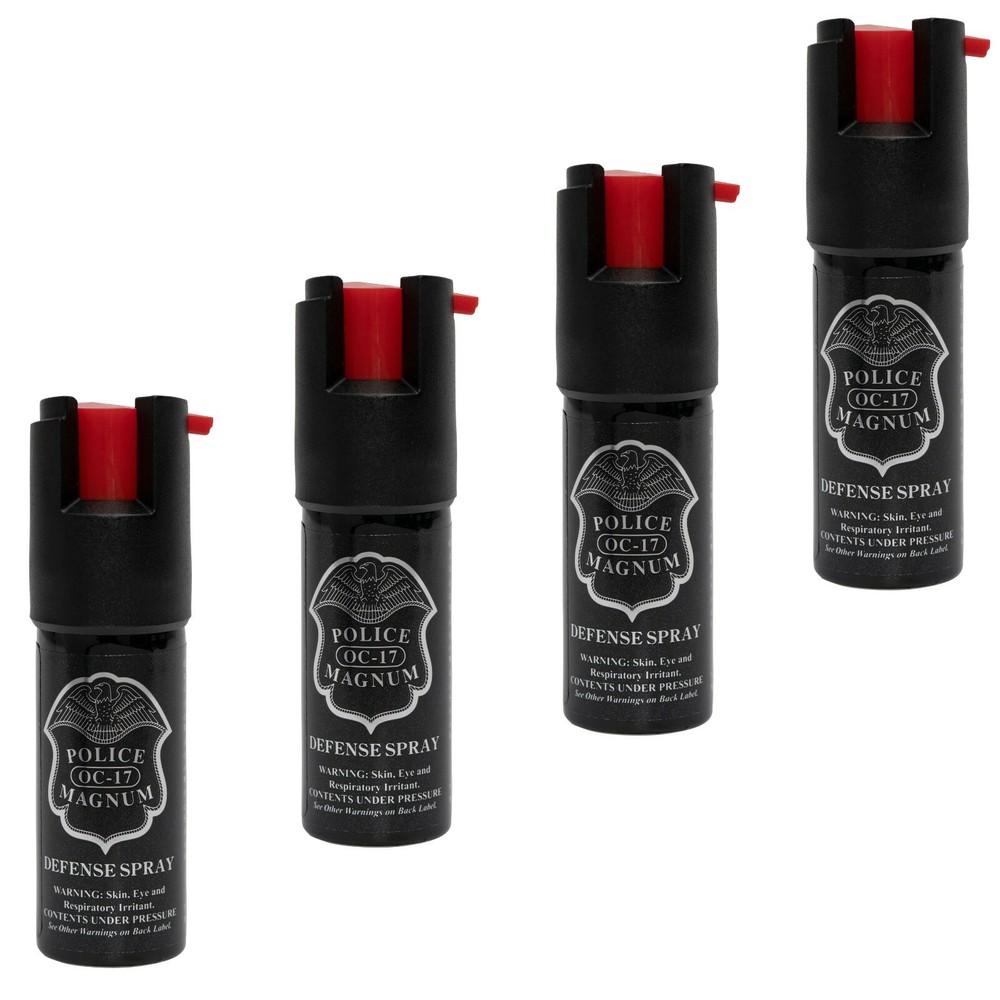 4 Police Magnum pepper spray .50oz unit safety lock personal defense protection