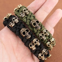 Vintage Skull Style Bracelet Jewelry Gift Outdoor Camping Paracord Survival.