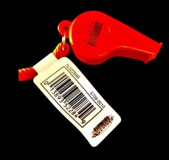 2 PACK Shoreline Marine Safety Whistle with Lanyard -Safety Bright Orange,Hi Vis