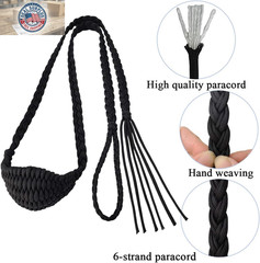 Paracord Balearic Shepherd Sling, 63 Inch Handcrafted Braided Slingshot, Roman G