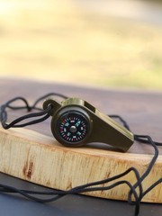 3-in-1 Military Survival Whistle: Whistle, Compass & Thermometer for Adventures