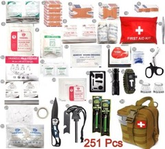 251Pcs First Aid Kits For Survival Emergency Trauma Military Travel IFAK Khaki