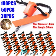 Emergency Fire Starter Flint Steel Striker Survival Kit Ferro Rod Camping Tools