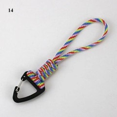 Paracord Lanyard Survival Keychain Carabiner Triangle Buckle Strap Braided Cord