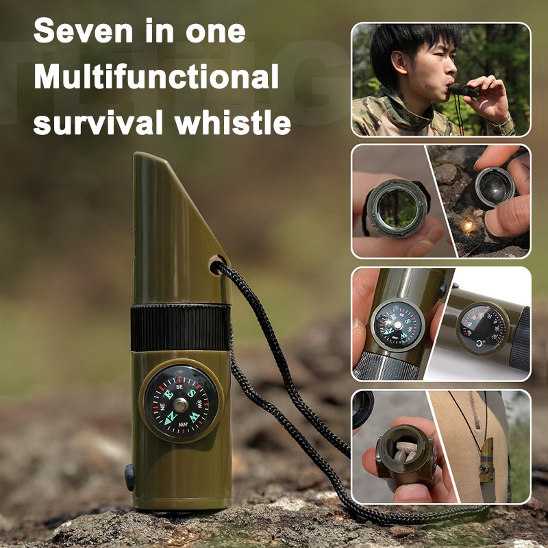 7 in 1 Survival Whistles Survival Whistle Emergency Emergency Whistles with Comp