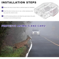 Deer Whistles for Car, Deer Warning Device with Adhesive 4 PCS Transparent