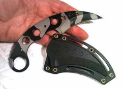 Urban Camo Tactical Karambit Fixed Blade 7″+ Go Bag 3 Zipper Pouch #2 + Knife