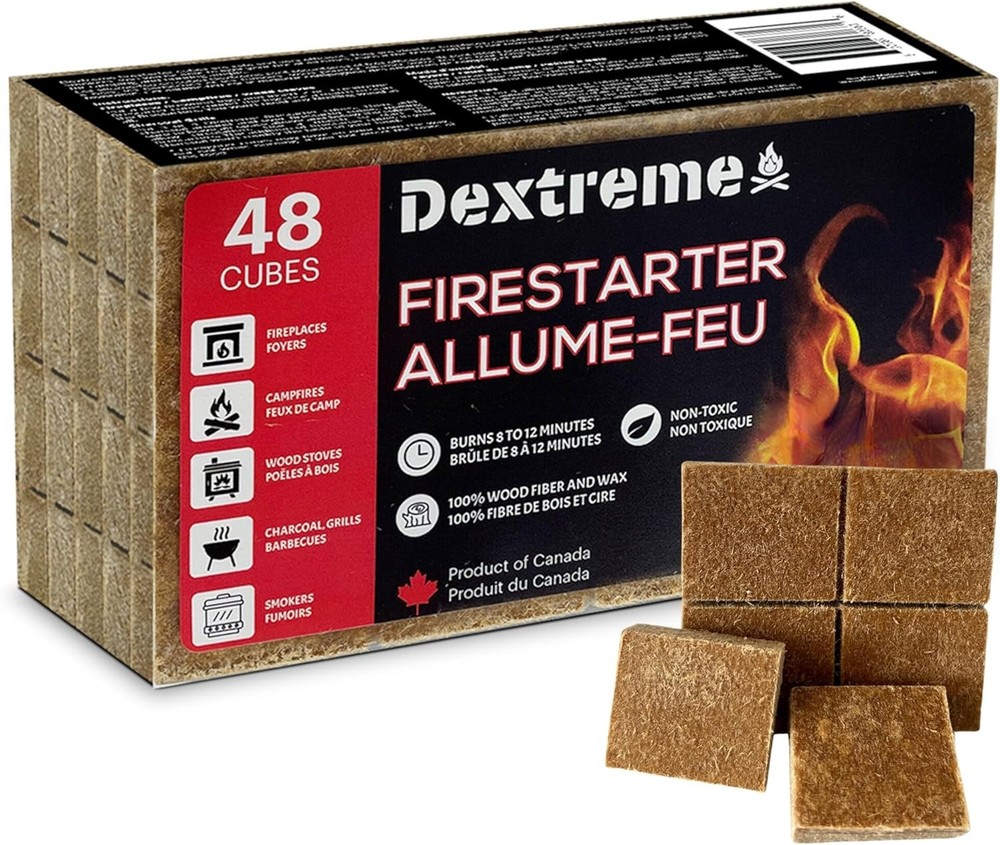 Fire Starter Pack of 144/48 Natural Fire Starters Cubes for Campfires, Charcoal
