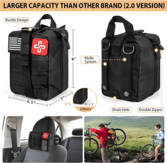 Survival Kit, 250Pcs Survival Gear First Aid Kit with Molle System Compatible Ba