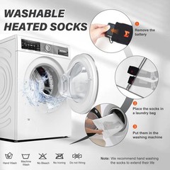 PEKWZIZ Heated Socks, 5V 6000mAh Rechargeable Socks for Men DeepBlack