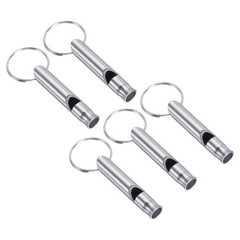 Emergency Whistle, 5pcs Safety Survival Whistle for Camping Hiking, Silver