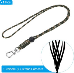 Paracord Lanyard with Clasp, Necklace Keychain Cord Hook Strap for Keys Whistle