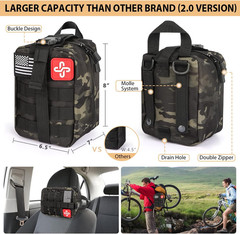 Survival Kit, 250Pcs Survival Gear First Aid Kit with Molle System Compatible Ba