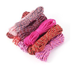 2mm Paracord Rope, 131 FT Pastel Pink Red Thin Paracord Cords for Crafting La…