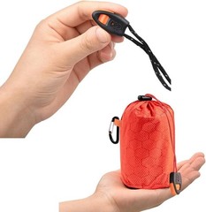 Survival Bivvy Sack Storage Bag Waterproof Drawstring Pouch Carabiner Clip Small