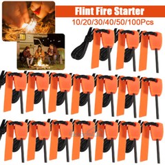 Lot Outdoor Survival Magnesium Rod Fire Starter Emergency Striker Flint for Camp