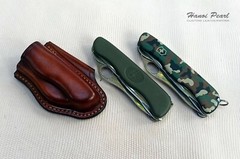 Custom Horizontal Cross Draw Sheath for Victorinox One Hand Soldier 2008 Knife