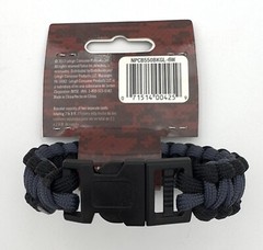 SecureLine Survival Bracelet Nylon Paracord Rope – Large, Black/Grey